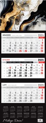 Kalendarz 2025 Trójdzielny Premium Marmur. Autor: Pan Kalendarzyk. SmakLiter.pl Okładka książki Kalendarz 2025 Trójdzielny Premium Marmur