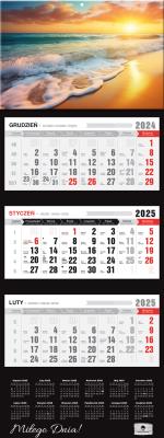 Kalendarz 2025 Trójdzielny Premium Ocean. Autor: Pan Kalendarzyk. SmakLiter.pl Okładka książki Kalendarz 2025 Trójdzielny Premium Ocean