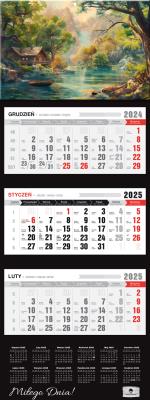 Kalendarz 2025 Trójdzielny Premium Pejzaż. Autor: Pan Kalendarzyk. SmakLiter.pl Okładka książki Kalendarz 2025 Trójdzielny Premium Pejzaż