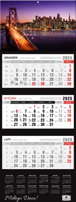 Kalendarz 2025 Trójdzielny Premium San Francisco. Autor: Pan Kalendarzyk. SmakLiter.pl Okładka książki Kalendarz 2025 Trójdzielny Premium San Francisco