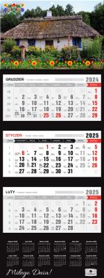 Kalendarz 2025 Trójdzielny Premium Wiejska Chata. Autor: Pan Kalendarzyk. SmakLiter.pl Okładka książki Kalendarz 2025 Trójdzielny Premium Wiejska Chata