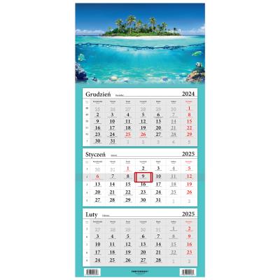 Opakowanie Kalendarz 2025 Trójdzielny Tropikalna wyspa
