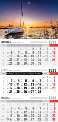 Opakowanie Kalendarz 2025 Trójdzielny z magnesem Mazury
