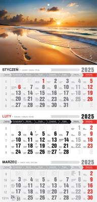 Kalendarz 2025 Trójdzielny z magnesem Ocean. Autor: Pan Kalendarzyk. SmakLiter.pl Okładka książki Kalendarz 2025 Trójdzielny z magnesem Ocean