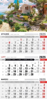 Opakowanie Kalendarz 2025 Trójdzielny z magnesem Romantico