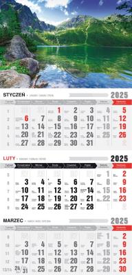 Opakowanie Kalendarz 2025 Trójdzielny z magnesem Tatry