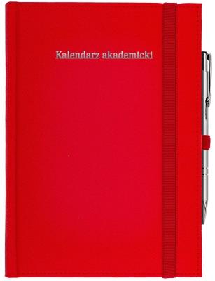 Okładka książki Kalendarz akademicki A5 tyg Cross z gumką czerwony