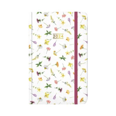 Opakowanie Kalendarz kieszonkowy 2024 Biały w kwiaty ALBI