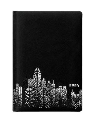 Opakowanie Kalendarz książkowy 2024 A5 dzienny czarny srebro