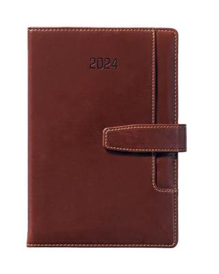 Opakowanie Kalendarz książkowy 2024 A5 dzienny magnes brązowy