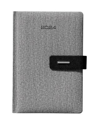 Opakowanie Kalendarz książkowy 2024 A5 dzienny magnes szary