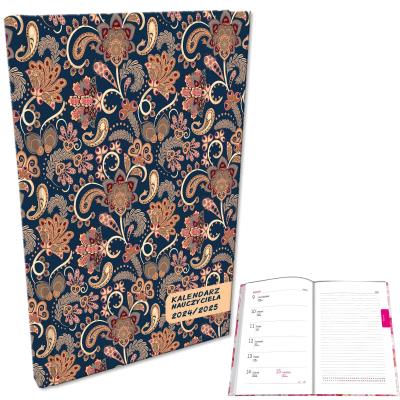Opakowanie Kalendarz nauczyciela 2024/2025 A5 tygodniowy Paisley Kwiaty Blue