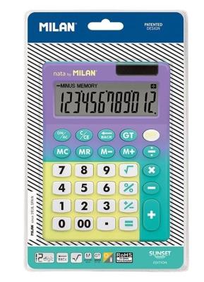 Opakowanie Kalkulator 12 poz. Sunset fioletowo-zielony MILAN