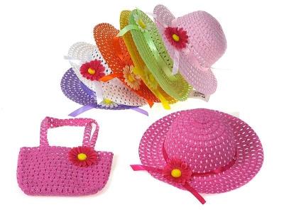 Opakowanie Kapelusz dziewczęcy letni z torebką mix