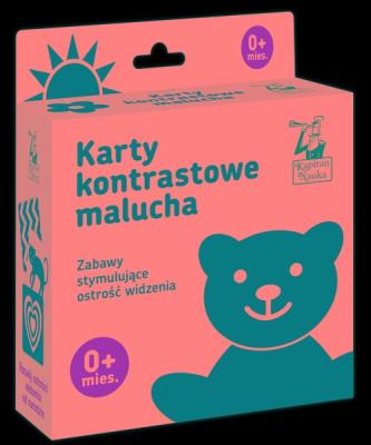 Kapitan Nauka. Karty kontrastowe malucha. Autor: Barbara Pakuła, Agata Matraś. SmakLiter.pl Okładka książki Kapitan Nauka. Karty kontrastowe malucha