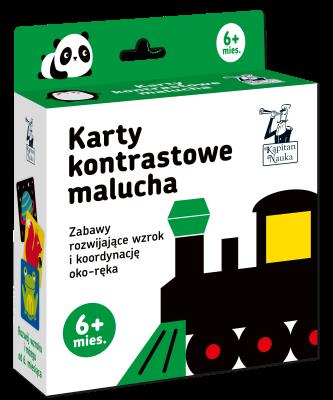 Kapitan Nauka. Karty kontrastowe malucha. Autor: Agata Matraś, Barbara Pakuła. SmakLiter.pl Okładka książki Kapitan Nauka. Karty kontrastowe malucha