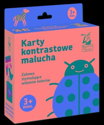 Kapitan Nauka. Karty kontrastowe malucha. Autor: Barbara Pakuła, Agata Matraś. SmakLiter.pl Okładka książki Kapitan Nauka. Karty kontrastowe malucha