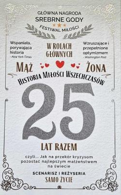 Opakowanie Karnet 25 rocznica ślubu (srebrna)