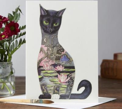 Opakowanie Karnet A001 B6 + koperta Czarny kot