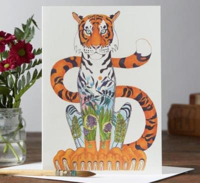 Opakowanie Karnet A041 B6 + koperta Tygrys