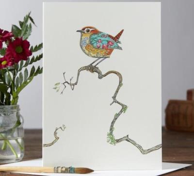 Opakowanie Karnet A048 B6 + koperta Ptak strzyżyk