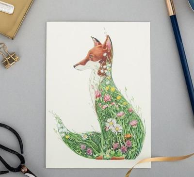 Opakowanie Karnet A079 B6 + koperta Lis na łące