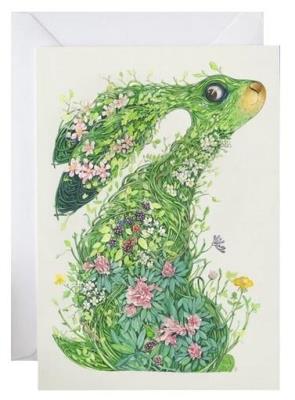 Karnet A157 B6 + koperta Zając z kwiatów. Wydawca: DM Collection. SmakLiter.pl Opakowanie Karnet A157 B6 + koperta Zając z kwiatów