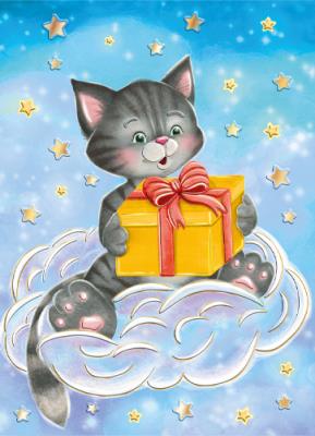 Opakowanie Karnet A5 Kot z prezentem