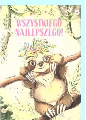 Opakowanie Karnet A5 Urodziny - Leniwiec