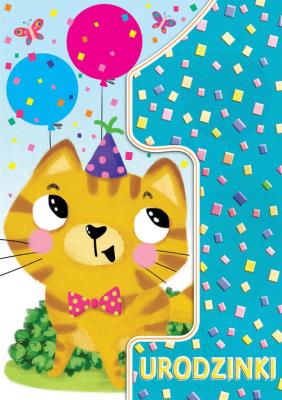 Karnet A5 Urodziny roczek - Kotek. Wydawca: Henry. SmakLiter.pl Opakowanie Karnet A5 Urodziny roczek - Kotek