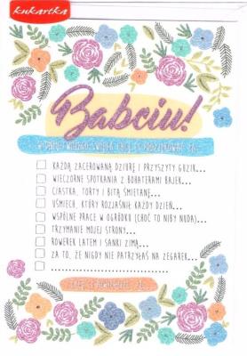 Opakowanie Karnet B6 Babcia