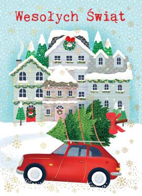 Opakowanie Karnet B6 BN Auto z choinką