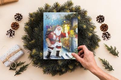 Opakowanie Karnet B6 BN Mikołaj u drzwi