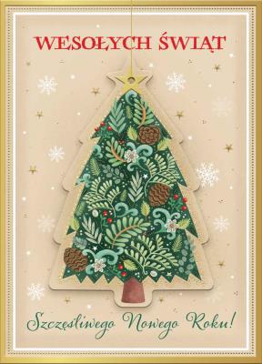 Opakowanie Karnet B6 BN z zawieszką Choinka