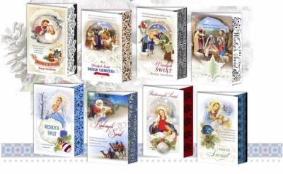 Opakowanie Karnet B6 Boże Narodzenie nalepka religia (10szt)