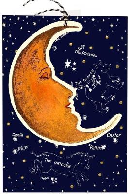 Opakowanie Karnet B6 i zawieszka z kopertą - Księżyc