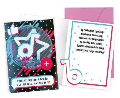 Opakowanie Karnet B6 konfetti Urodziny milion lajków