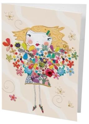 Opakowanie Karnet B6 + koperta Dziewczyna z kwiatami