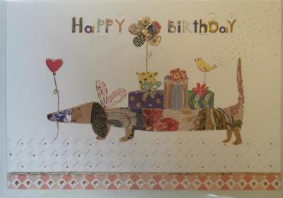 Opakowanie Karnet B6 + koperta MO5770 Urodziny Jamnik