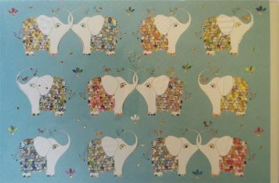 Opakowanie Karnet B6 + koperta MO5876T-3 Słoniki