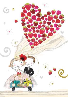 Opakowanie Karnet B6 + koperta MO6742 Ślub Truskawki