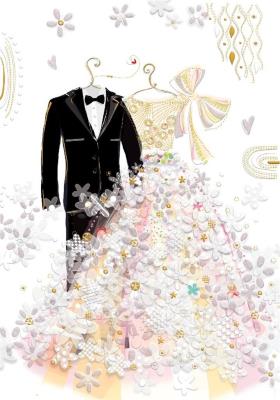 Opakowanie Karnet B6 + koperta MO6757-3 Ślub Stroje