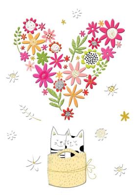 Opakowanie Karnet B6 + koperta MO8435 Koty i serce