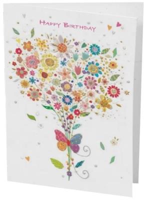 Opakowanie Karnet B6 + koperta Urodziny Bukiet i motyl