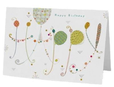 Opakowanie Karnet B6 + koperta Urodziny napis balony