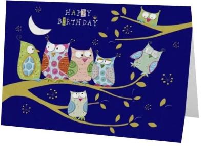 Opakowanie Karnet B6 + koperta Urodziny Sowy na drzewie