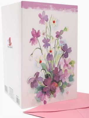 Opakowanie Karnet B6 MR-16-17 Naklejany cekiny Kwiaty