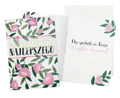 Opakowanie Karnet B6 Najlepsze życzenia kwiaty