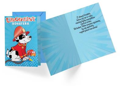 Opakowanie Karnet B6 PR-412 Urodziny dziecięce (pies-strażak)