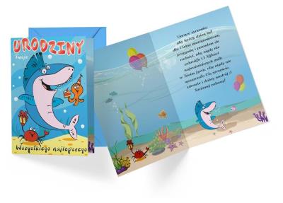 Opakowanie Karnet B6 PR-414 Urodziny dziecięce (rekin)